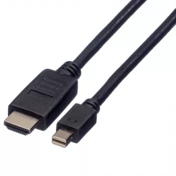 ROLINE - Video- / helikaabel - DisplayPort / HDMI - 32 AWG - Mini DisplayPort (M) - HDMI, 19-kontaktiline (M) - 3 m - varjestatud - must (11.04.5792)