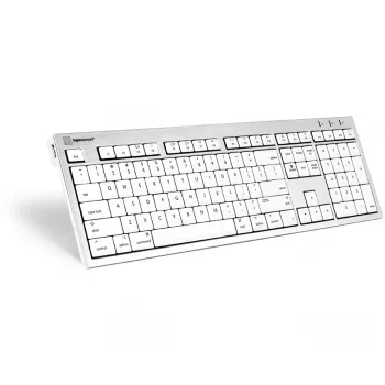 Klaviatuur Logickeyboard SKB-CWMU-UK Office USB QWERTY UK English Silver Valge