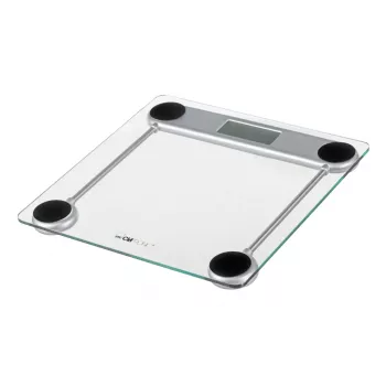 Elektrooniline isikukaal CLATRONIC PW 3368 — max 150 kg, täpsus 100 g, klaasplatvorm