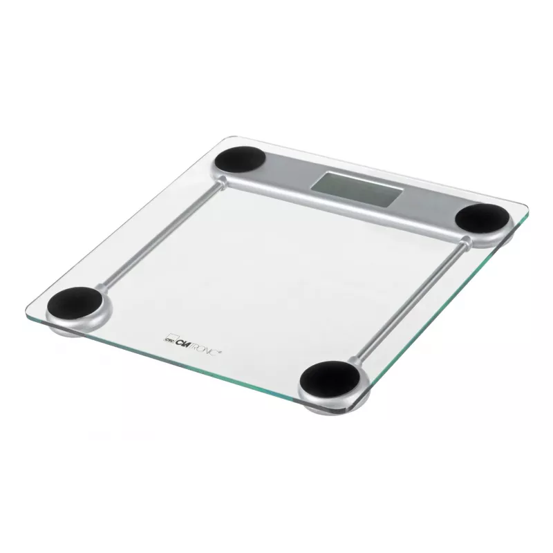 Elektrooniline isikukaal CLATRONIC PW 3368 — max 150 kg, täpsus 100 g, klaasplatvorm