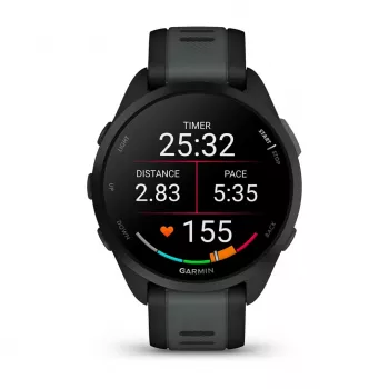 Garmin Forerunner 165 Music - Must - Spordikell rihmaga - Silikoon - Kiltkivihall - Randme suurus: 126-203 mm - Ekraan 3 cm (1,2) (010-02863-30)