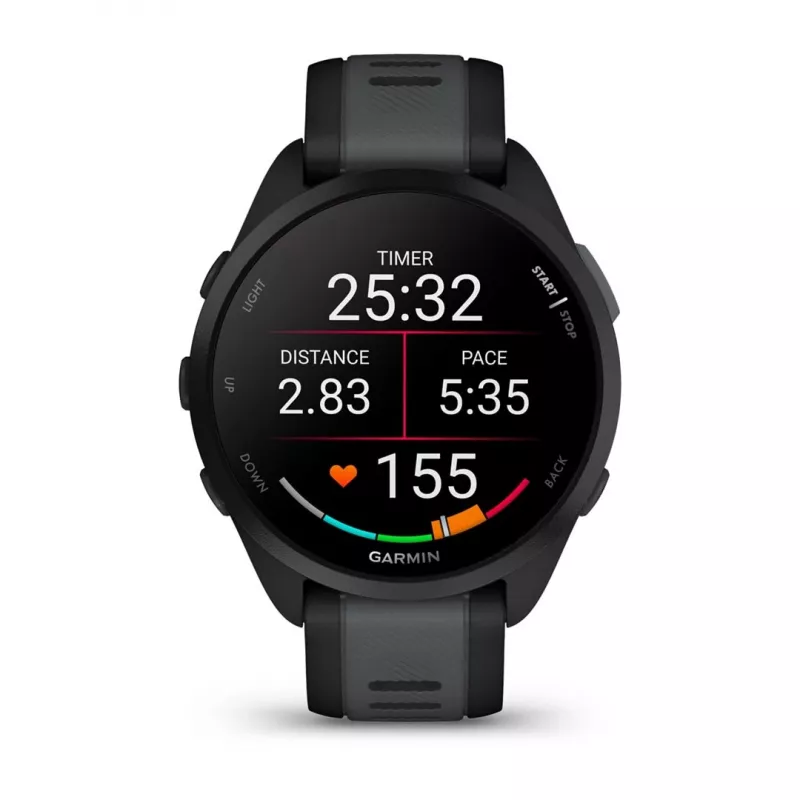 Garmin Forerunner 165 Music - Must - Spordikell rihmaga - Silikoon - Kiltkivihall - Randme suurus: 126-203 mm - Ekraan 3 cm (1,2) (010-02863-30)