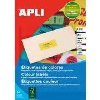 Agipa Colored multipurpose label 100 A4 70 x 31 kollane