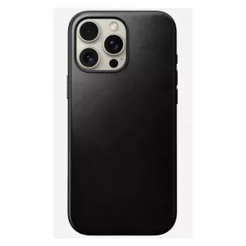 Mobiiltelefoni ümbris Nomad Modern Leather ümbris iPhone 16 Pro Max jaoks, 6,9 tolli (17,5 cm), must, nahk+PC+TPU