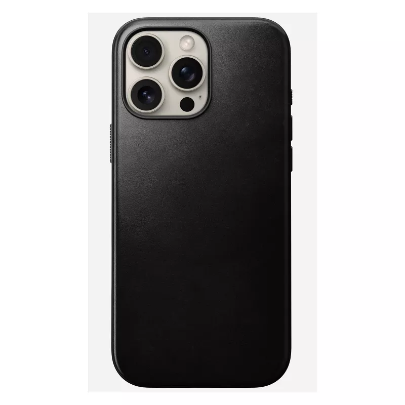 Mobiiltelefoni ümbris Nomad Modern Leather ümbris iPhone 16 Pro Max jaoks, 6,9 tolli (17,5 cm), must, nahk+PC+TPU
