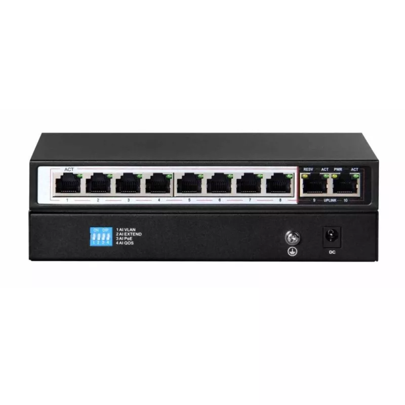 Extralink PoE kommutaator CERES 8x 100Mb/s PoE/PoE+, 2x RJ45 üleslink 100Mb/s, 96W