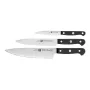 Noakomplekt ZWILLING Gourmet 3 tk — sepistatud terasest terad 10/16/20 cm, mustad plastist käepidemed, nõudepesumasinakindel