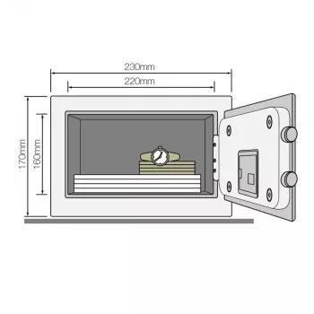 Yale YSV/170/DB2/P Eraldiseisev seif 3,8 l Teras Roosa