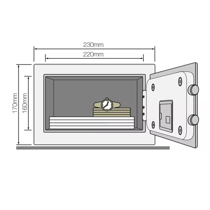 Yale YSV/170/DB2/P Eraldiseisev seif 3,8 l Teras Roosa