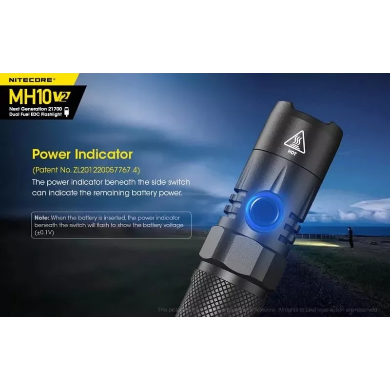 Käeshoitav taskulamp Nitecore MH10 V2 Must