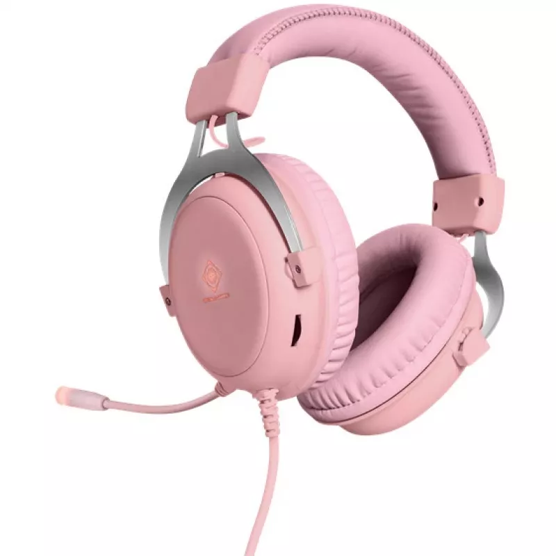 Deltaco GAM-030-P kõrvaklapid ja peakomplekt juhtmega peapaelaga mängimiseks USB Type-A roosa (GAM-030-P)