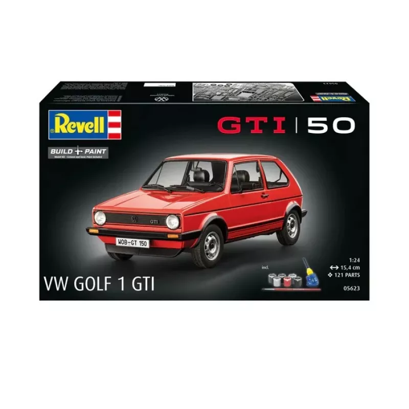 Plastist mudelauto REVELL VW Golf1 GTI 50 aastat 1:24 skaala