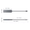 USB-jaotur Aukey CB-H36 — 4-pordiline USB 3.2 Gen 1 Type-A, host USB 2.0, 5000 Mbit/s, alumiiniumist hõbedane