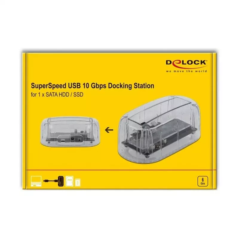 HDD/SSD korpus DeLOCK 64089 Läbipaistev 2.5/3.5 tolli