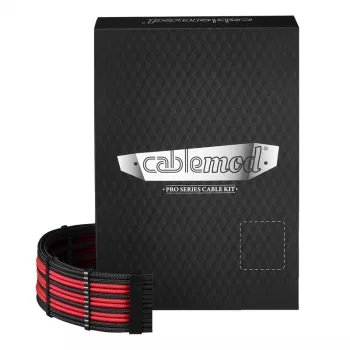 Toitekaablikomplekt CableMod PRO Series ModMesh C-Series Corsair RMi/RMx jaoks — Mustad/punased ümbrisega kaablid