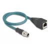 DeLOCK M12 adapterkaabel X-kodeeringuga 8 kontaktiga isane RJ45 emasele 50 cm