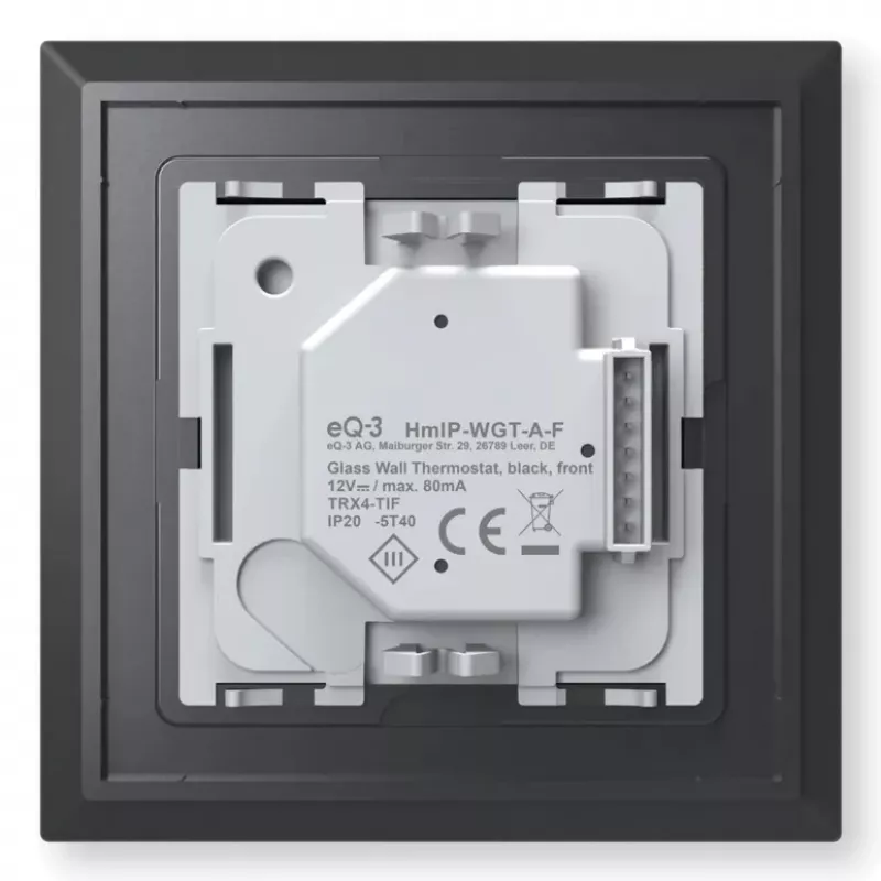 Klaasist seinatermostaat Homematic IP 161570A0 — digitaalne, must, 230 V, IP20