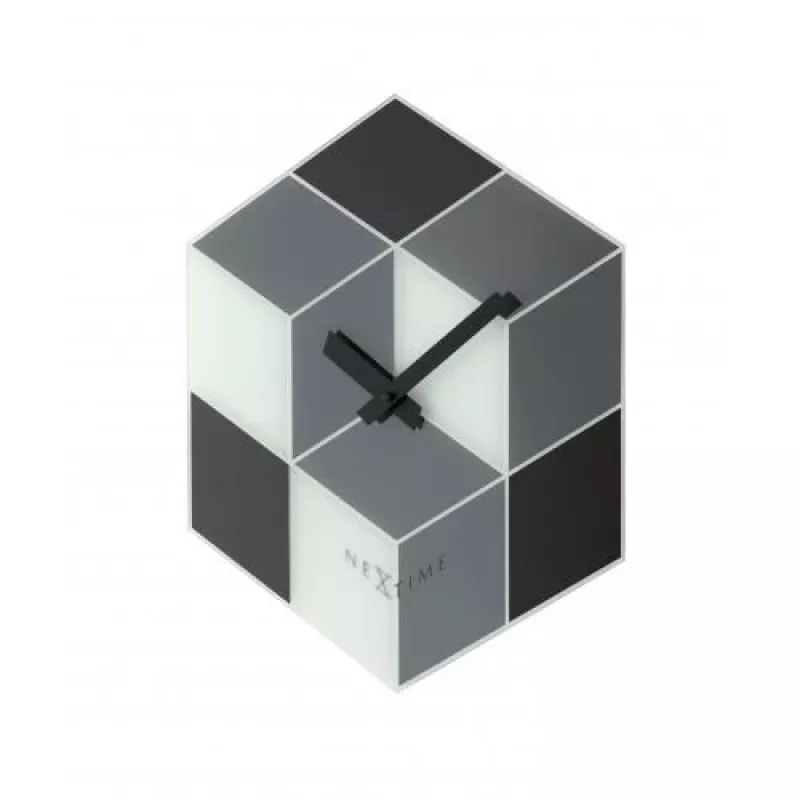 NeXtime klok 8171 Cubic, 43,5x37 cm, Sein, Must/Valge/Hall