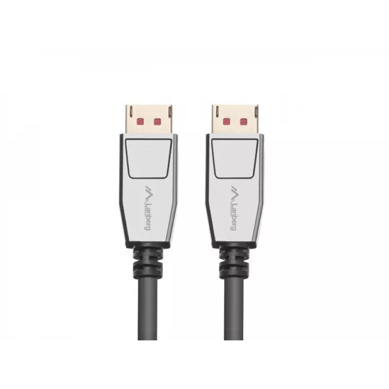 DisplayPort-kaabel LANBERG CA-DPDP-20CU-0010-BK — DisplayPort-DisplayPort, 1 m, Must/Hõbedane