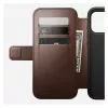 Nomad Modern Leather Folio mobiiltelefoni ümbris iPhone 17 Pro Max — pruun, nahk, 6,3-tolline ekraan, 4 kaarditaskut