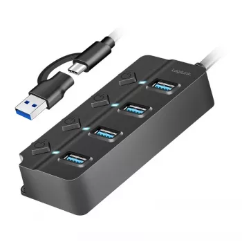 USB3.2 Gen1 HUB, 4xUSB-A sisse/välja lülitiga