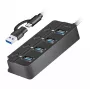 USB3.2 Gen1 HUB, 4xUSB-A sisse/välja lülitiga