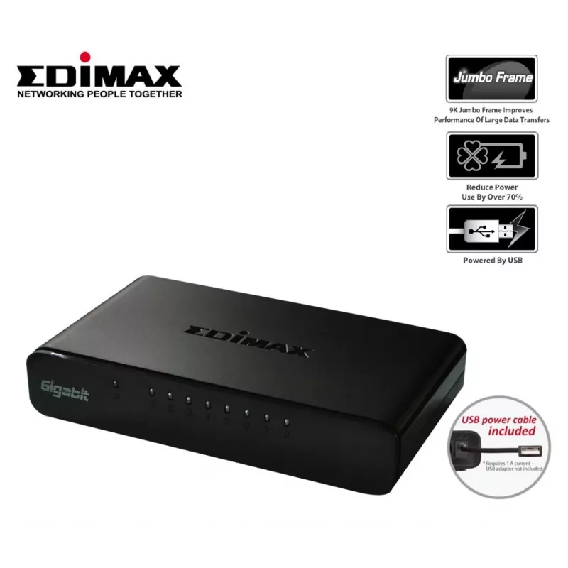 Edimax ES-5800G V3 võrgukommutaator haldamata Gigabit Ethernet (10/100/1000) must