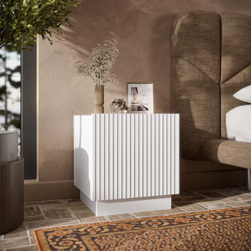 Öökapp Cama voodisahtel 2 tk LIVERTI 45x42x47 cm valge MDF/puitlaastplaat
