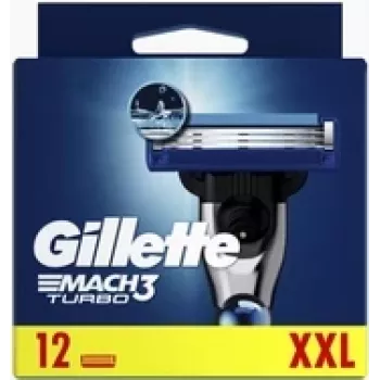 Gillette MACH3 Turbo habemeajamispea 12 tk Roostevaba teras Mehed