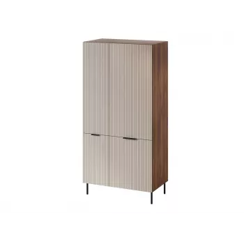 Riidekapp Cama Meble ALMERA Cama 5 90x52x185 cm, pähklipuust raam, kašmiirvärvi uksed, 6 riiulit