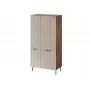Riidekapp Cama Meble ALMERA Cama 5 90x52x185 cm, pähklipuust raam, kašmiirvärvi uksed, 6 riiulit