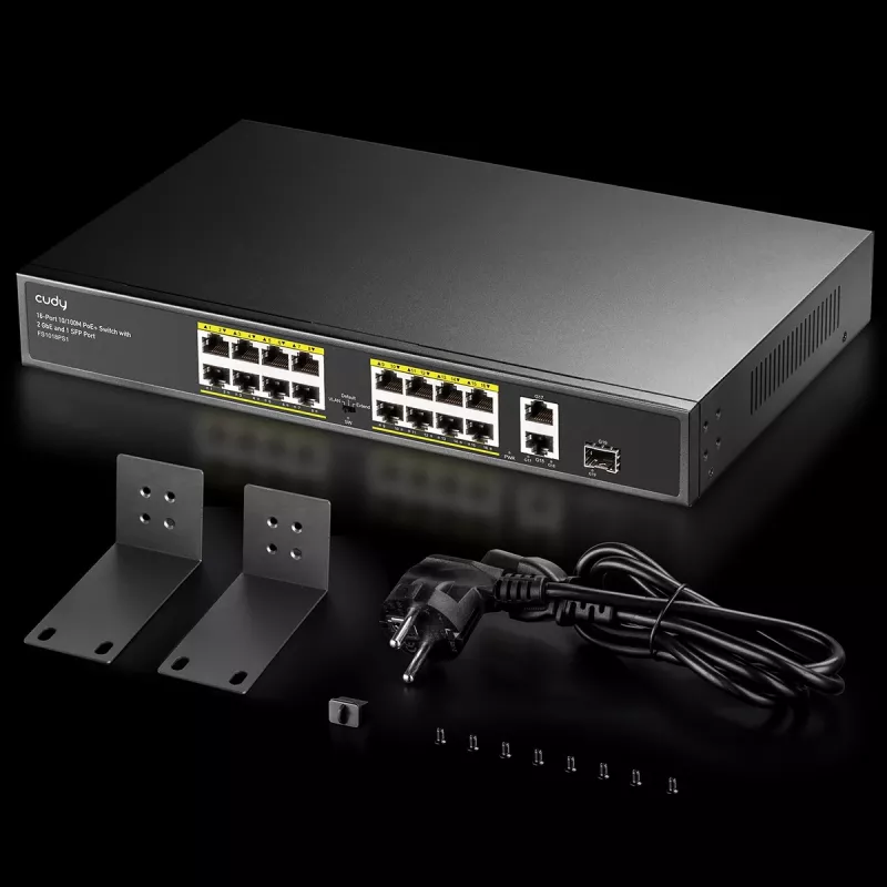 Cudy FS1018PS1 võrgulüliti 18 Fast Etherneti porti PoE-ga