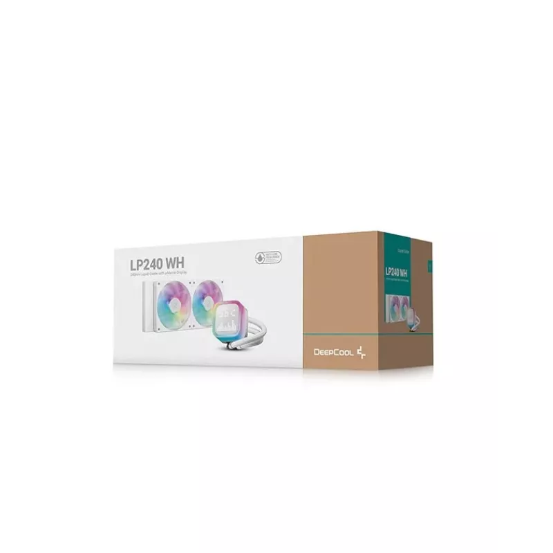 DeepCool LP240 arvutikorpus, Protsessor Kõik-ühes vedelikjahutus 12 cm Valge 1 tk