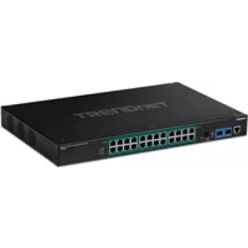 TRENDnet TI-RP262I - Tööstuslik - Lüliti - hallatav - 24 x 10/100/1000 (PoE+) + 2 x SFP - riiulile paigaldatav - PoE+