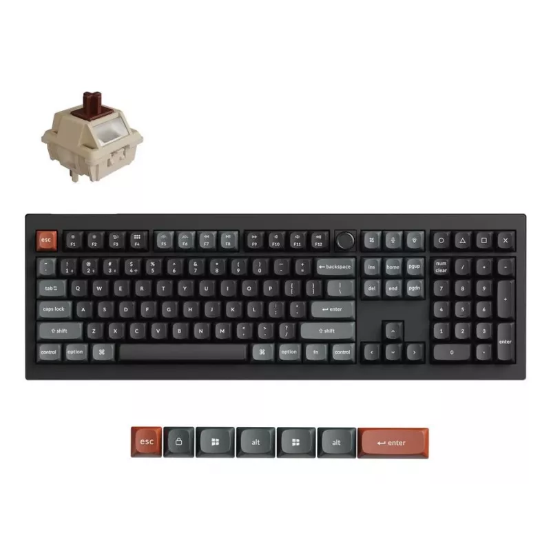 Mehaaniline täissuuruses klaviatuur Keychron V6 Ultra 8K — QWERTY, Bluetooth, RGB, must