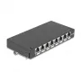 Patch-paneel DELOCK Mini Desktop RJ45 8-pordine Cat.6A varjestatud must lauale, seinale või DIN-liistule