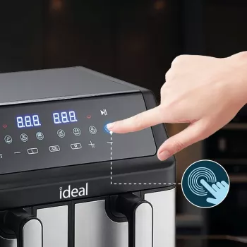 IDEAL rasvavaba fritüür, kaheosaline horisontaalne, 9 L, 8 funktsiooni - sh toidu kuivatamine