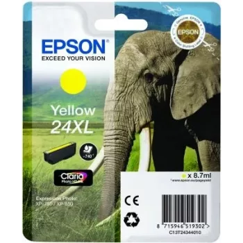 Epson Elephant Singlepack Kollane 24XL Claria Photo HD tint, Kollane, Pigmenttint, 1 tk