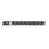 Toitejaotusseade GEMBIRD EG-PDU-014-C14, 8 vahelduvvoolu pistikupesa, C14 sisend, 3 m kaabel, 1U, 3680 W, 10 A, alumiinium, must