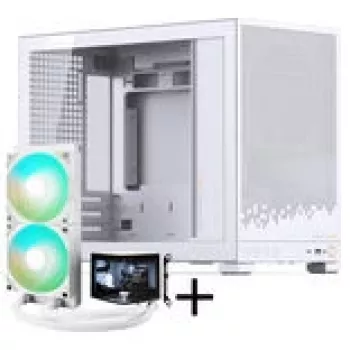 Jonsbo D32 STD PC-korpus + TRYX PANORAMA täielik vedelikjahutus, ARGB - 240 mm, valge