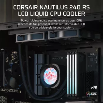 Universaalne vedelikjahutus Corsair Nautilus 240 RS LCD 12 cm Must