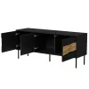 TV kapp cama meble INSERTO 3D 143,5x40x61,5 cm must LED-iga, puitlaastplaadist pealmine osa