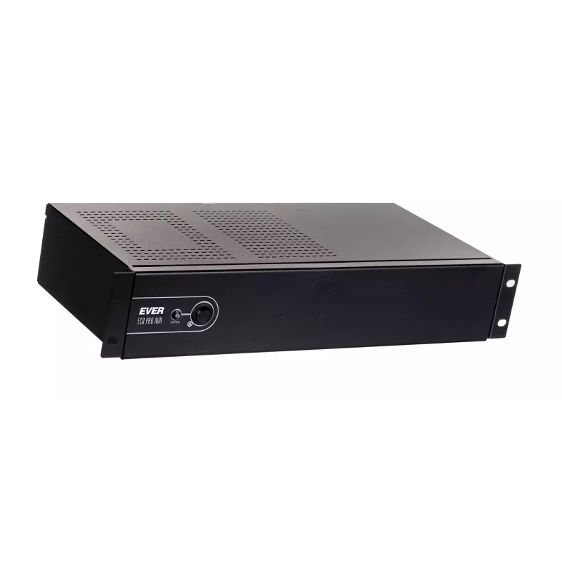 Rackmount Line-Interactive UPS EVER ECO Pro 1200 AVR CDS, 1,2 kVA (650 W väljund), 2U, 3× C13, USB-B, AVR, VRLA 12 V 5 Ah ×2