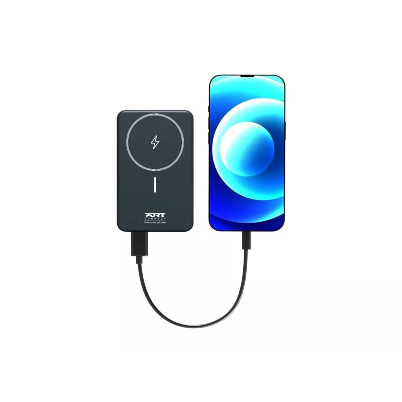 Akupank Port Designs 907005 10000 mAh juhtmevaba laadimisega must