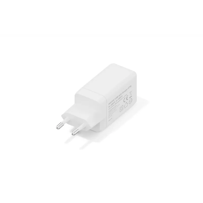 Seinalaadija DIGITUS DA-10303 67W GaN, 2× USB-C + 1× USB-A, 100–240V, valge