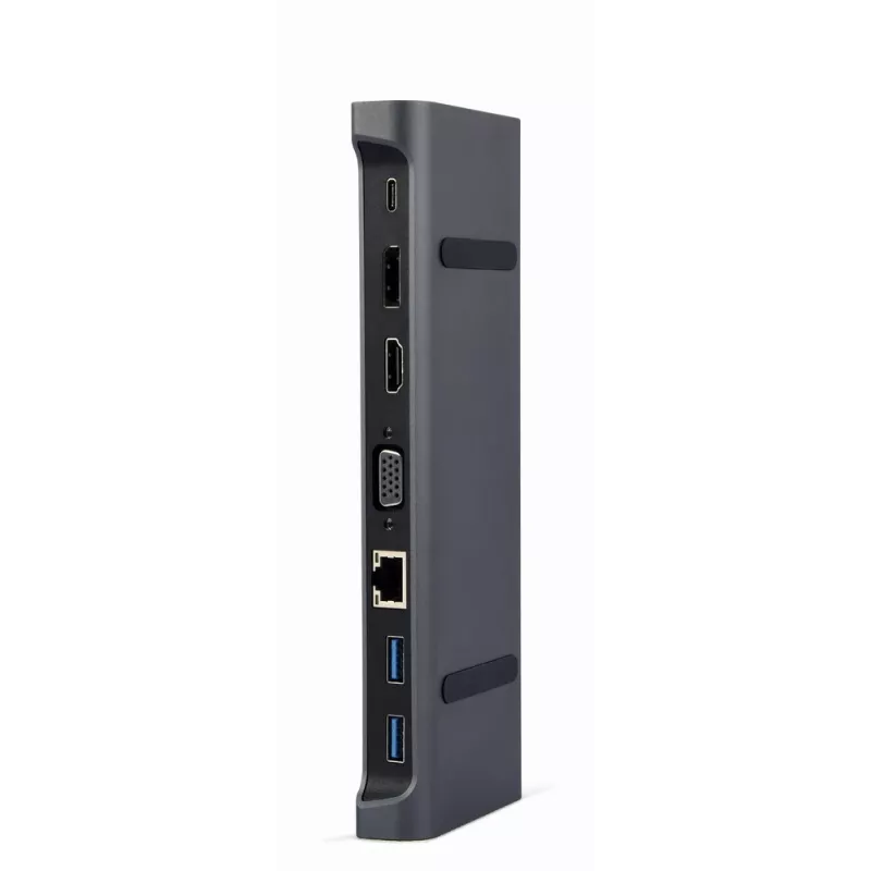 Laptop dock Gembird A-CM-COMBO9-02 USB 3.2 Gen 1 USB-C, HDMI, VGA, 3×USB-A, Gigabit Ethernet, 87W PD, hall