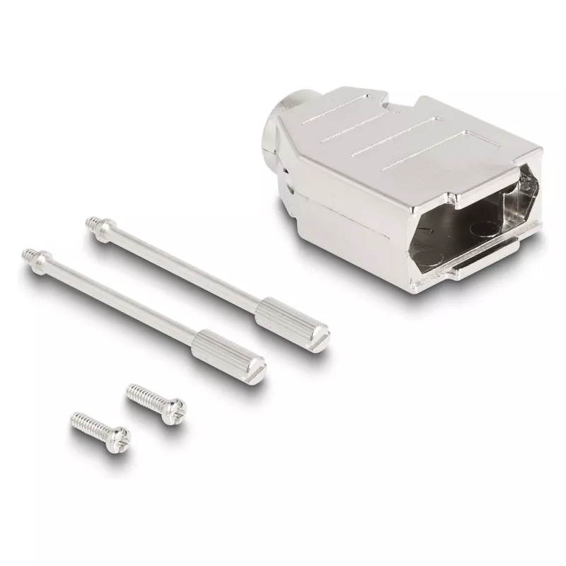 Kaabli kaitseümbris DELOCK D-Sub Housing 9 kontaktiga (isas-/emaspistik) hõbedane plastik, 31×46×16 mm