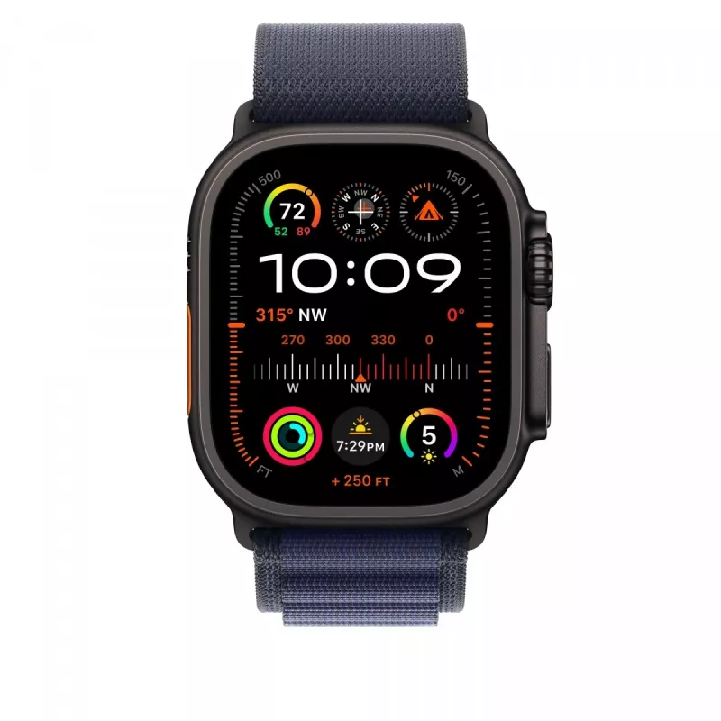 Apple 49 mm tumesinine Alpine Loop - väike - must titaanviimistlus