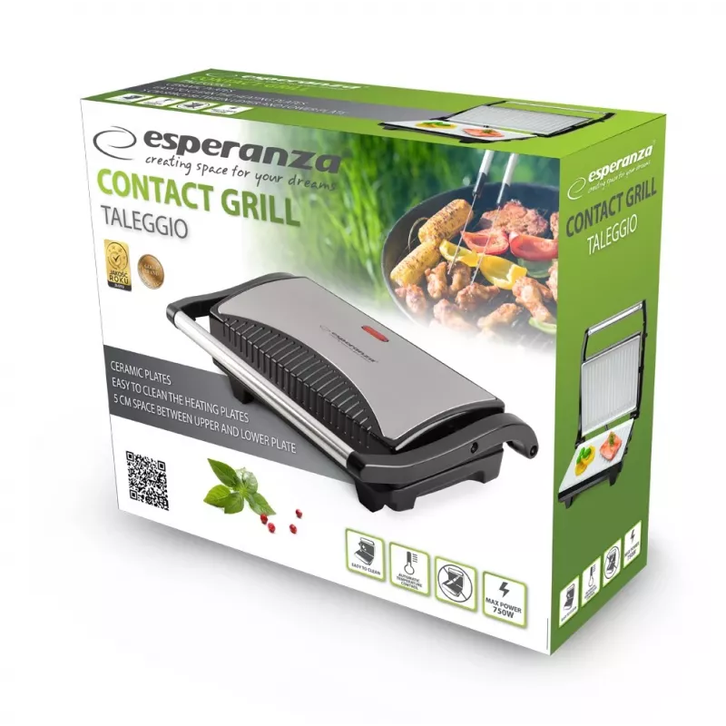 Esperanza EKG006 Elektrigrill 750W Roostevaba teras/Must