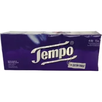 Tempo Classic 4-kihilised taskurätid, valge, 15 x 10 tk